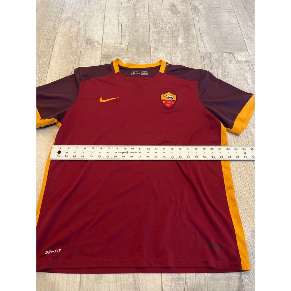 Nike AS Roma Soccer Jersey Mens XL Burgundy Gold‎ Dri-FIT Training Shirt 1927